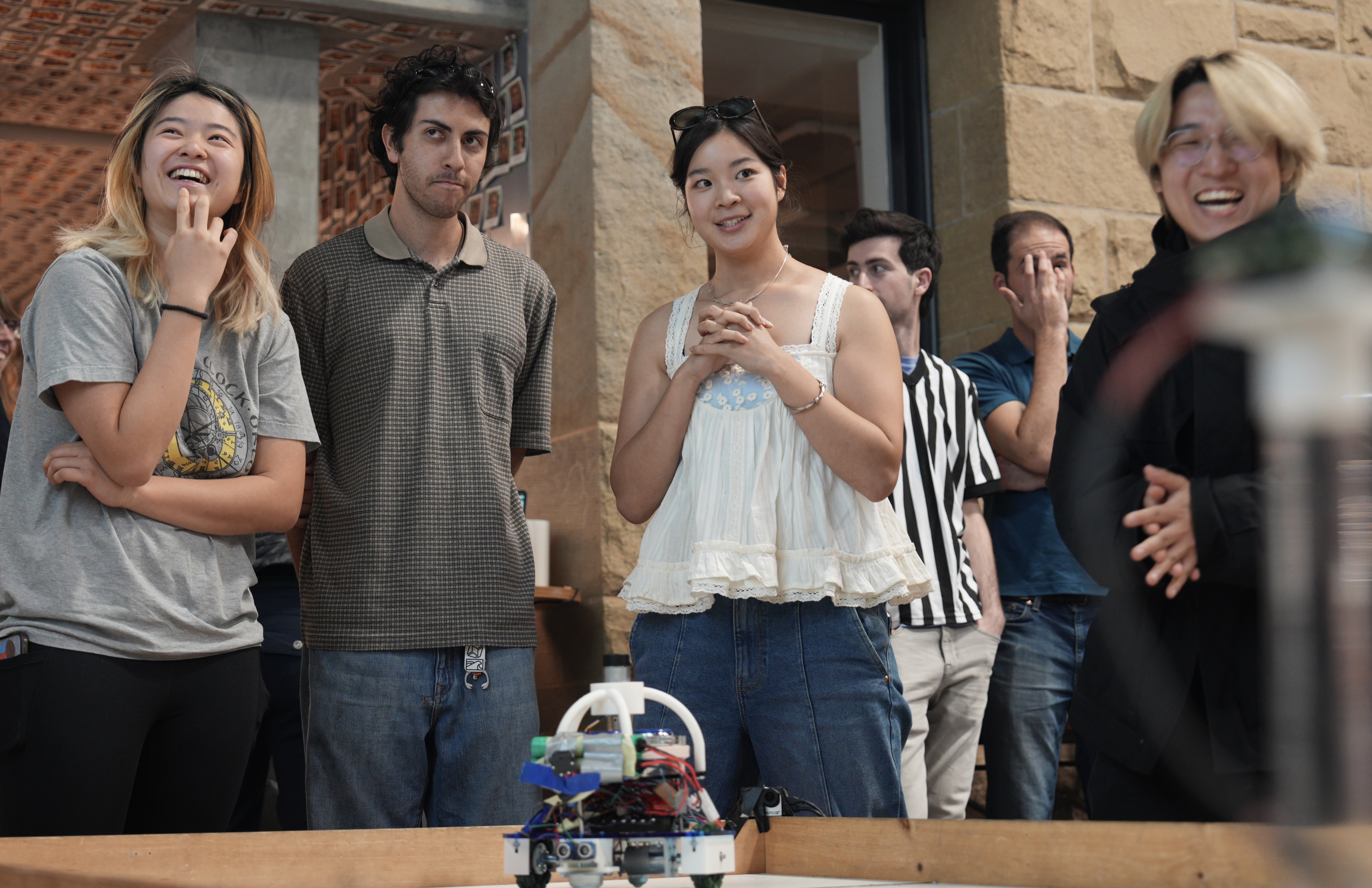 Team Pringle cheering during competition